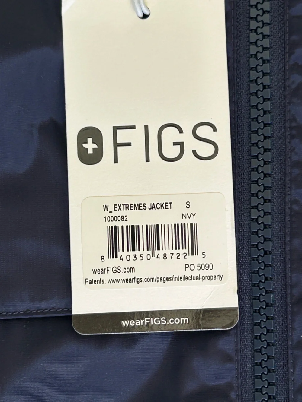 NWT FIGS Navy Blue Full-Zip Windbreaker Jacket – Medical Outerwear - Size S - Picture 3 of 3